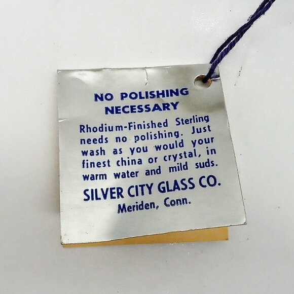 Silver City Glass Sterling Crystal Double-Handle Dish NWT - Picture 8 of 8